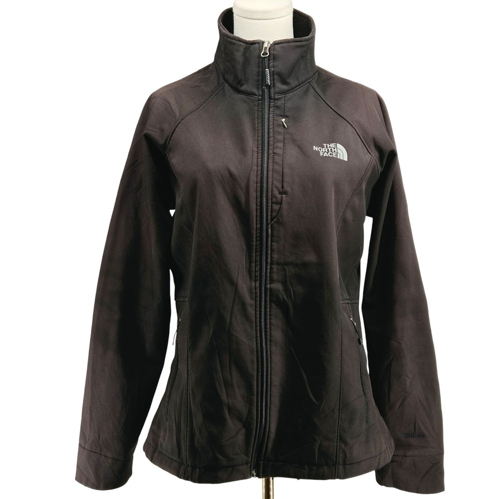 The North Face Jacket Womens M Black Windwall Windbreaker Full Zip Lined Pockets